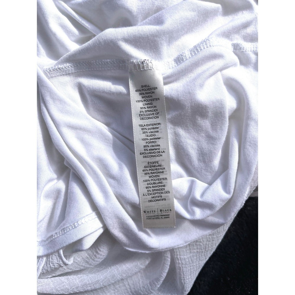 White House Black Market Minimalist Top Long Sleeve Split Back White Size M - Picture 6 of 6